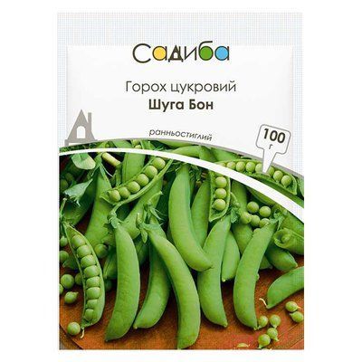 Насіння гороху цукрового Шуга Бон, 100 г (Садиба)