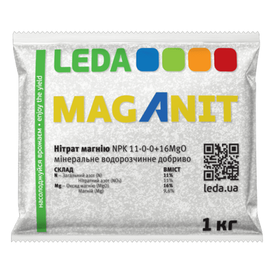 Добриво Maganit нітрат магнію 11-0-0 + 16 MgO, 1 кг (Leda Agro)