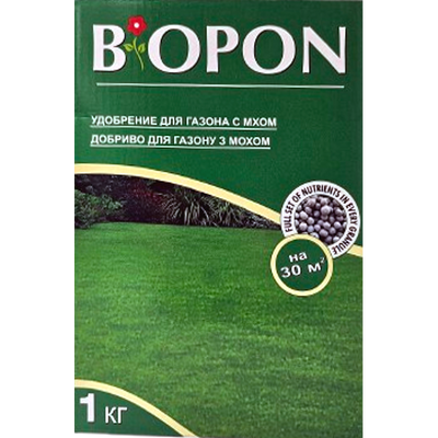 Добриво BIOPON для газону з мохом, 1 кг(BROS)