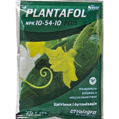 Добриво Plantafol &laquo;NPK 10-54-10&raquo; plus 25 г,цвітіння,бутанізація (Organic Planet)